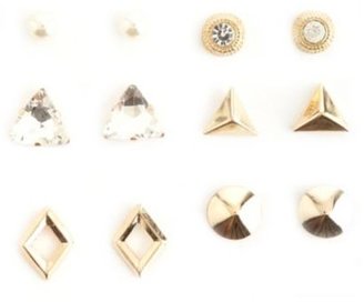 Charlotte Russe Rhinestone & Pearl Stud Earrings - 6 Pack