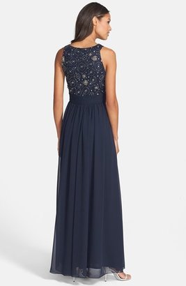 JS Collections Beaded Bodice Chiffon Gown