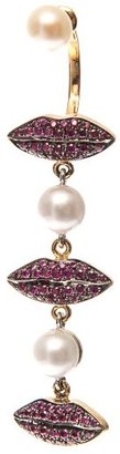 Delfina Delettrez Ruby, pearl & gold single earring