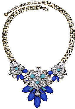 JCPenney Mixit Blue & Green Stone & Crystal Statement Necklace