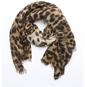 Alexander McQueen brown and black cashmere leopard scarf