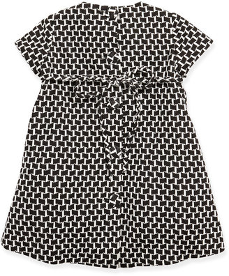 Helena Printed Empire Dress with Bow, 6-24 Months