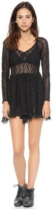 Free People Star Lace Witchy Long Sleeve Slip