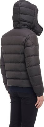 Moncler Channel-Quilted Hooded Puffer Jacket-Black