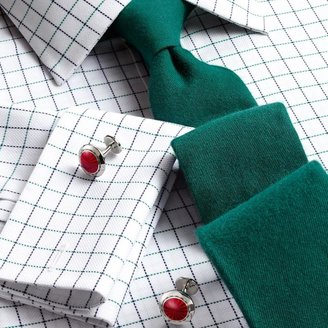 Charles Tyrwhitt Green and blue royal Oxford check non-iron slim fit shirt