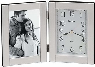Bulova Forte I Picture Frame with Clock Color: Brushed Aluminum