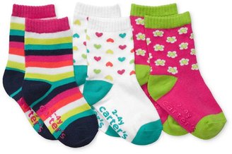 Carter's Kids Socks, Little Girls or Toddler Girls Rainbow Three-Pack