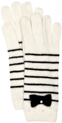Alice Hannah Stripes with Pearl Bow Women's Gloves