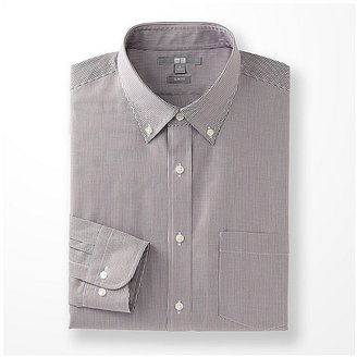 Uniqlo MEN Minimum Care Slim Fit Check Long Sleeve Shirt