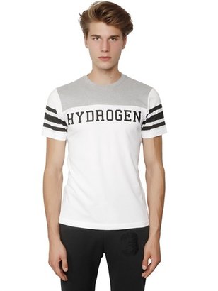 Hydrogen Color Block Cotton T-Shirt