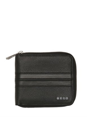 Tod's Embossed Leather Zip Around Wallet