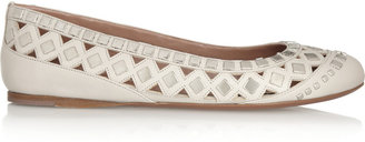 Alaia Studded laser-cut leather ballet flats