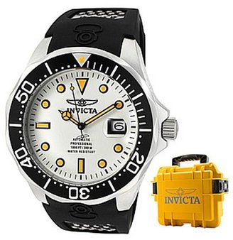 Invicta Men's Pro Diver Auto Black Polyurethane & SS White Dial