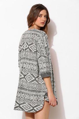Urban Outfitters Ecote Geo-Print Open-Front Cardigan