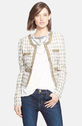 Mcginn 'Tania' Embellished Houndstooth Tweed Jacket
