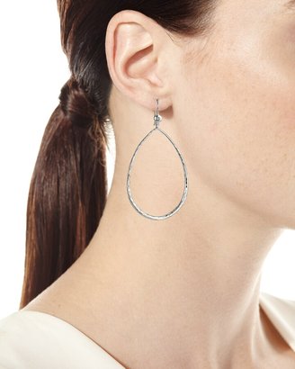 Ippolita Hammered Teardrop Earrings in Sterling Silver with Diamonds
