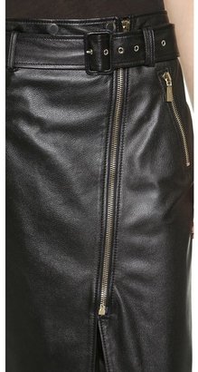 Jason Wu Textured Leather Motorcycle Pencil Skirt
