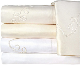 American Heritage 1200tc Egyptian Cotton Sateen Embroidered Scroll Sheet Set