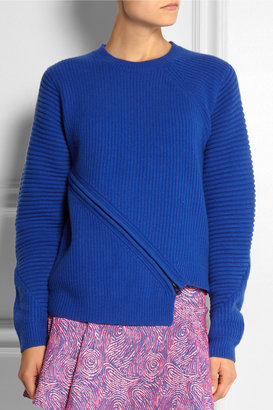Opening Ceremony Zip-detailed ribbed wool sweater