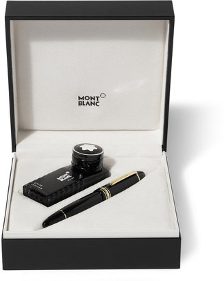 Montblanc Meisterstück 149 Gold Fountain Pen with Ink Pot