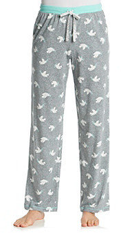 Cuddl Duds Sleep Knit Pants - Grey Silver Doves