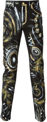 Versace hand-painted jeans