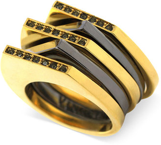 Vince Camuto Two-Tone Pavé Stack Ring Set