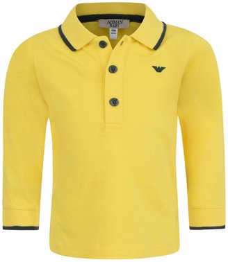 Armani 746 Armani Baby Boys Yellow Long Sleeve Jersey Polo Top