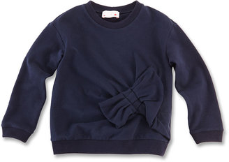 Lanvin Bow-Detail Wool Sweatshirt, Blue, Girls' 6Y