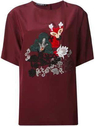 Dolce & Gabbana deer appliqued T-shirt