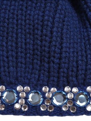 Simonetta Embellished Wool Blend Beanie Hat