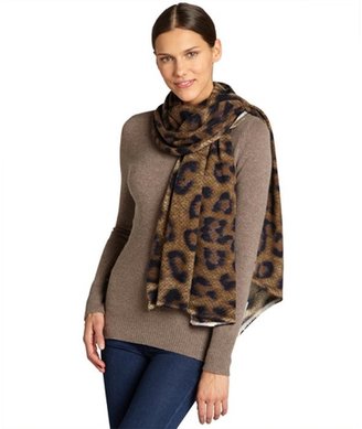 Magaschoni leopard and dot print feather cashmere scarf