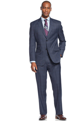 Sean John Blue Tonal Plaid Big and Tall Suit