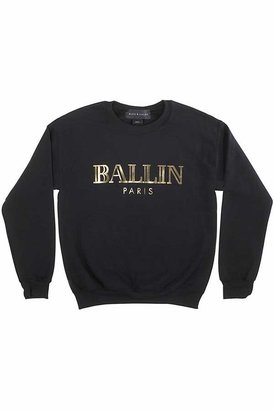 Alex & Chloe Ballin in Paris Sweatshirt in Black/Gold