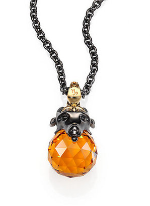 Stephen Webster Capricorn Astro Ball Crystal & Blackened Sterling Silver Pendant Necklace