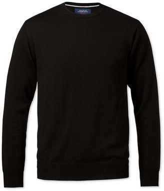 Charles Tyrwhitt Black merino wool crew neck sweater