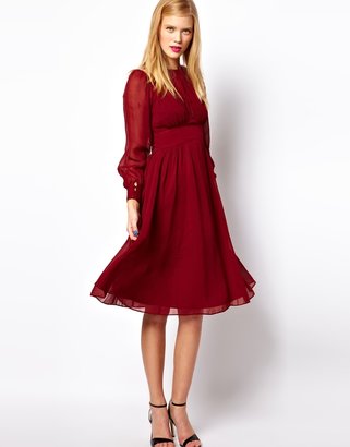 ASOS Midi Dress With Gathered Front