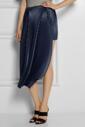 J.W.Anderson Pleated leather-effect neoprene tulip skirt