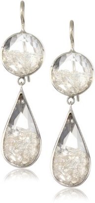 Moritz Glik Kaleidoscope" 18K White Gold, Sapphire, and Floating Small Diamond Earrings