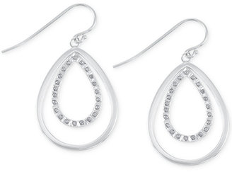 Macy's Diamond Accent Double Teardrop Earrings in Platinum over Sterling Silver