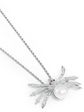 Nobrand Crystal pavé spider necklace