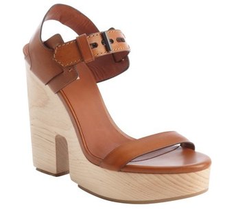 Reed Krakoff coffee leather chunky sandals