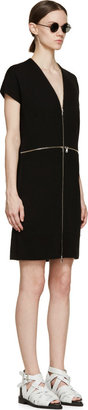 McQ Darkest Black Knit Zip Sleeveless Dress