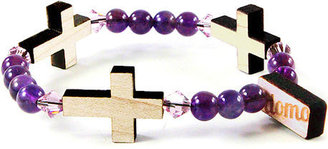 Domo Beads Triple Cross Bracelet | Amethyst / Maple