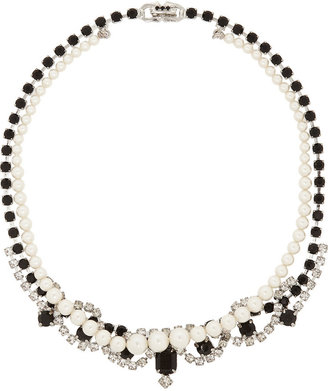Tom Binns Certain Ratio Noir rhodium-plated, pearl and Swarovski crystal necklace