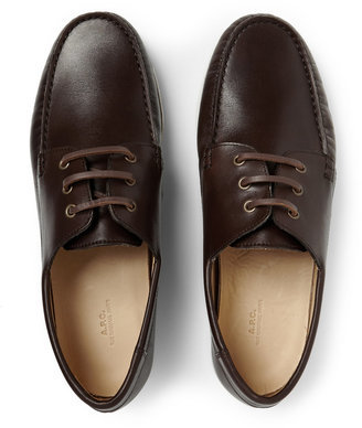 A.P.C. Rubber-Soled Leather Boat Shoes