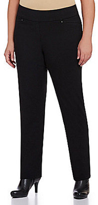 Westbound Plus the PARK AVE fit Novelty Straight-Leg Pull-On Pants