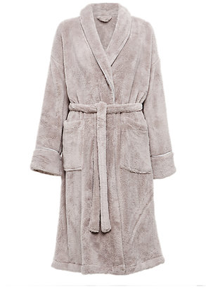 Marks and Spencer M&s Collection Shawl Collar Cosy Fleece Dressing Gown