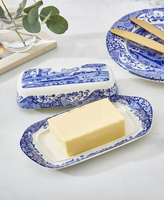 Spode Dinnerware, Blue Italian Covered Butter Dish