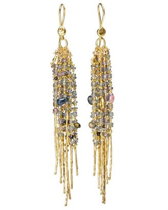 Natasha Collis 18ct Yellow Gold Fringe Treasure Earrings